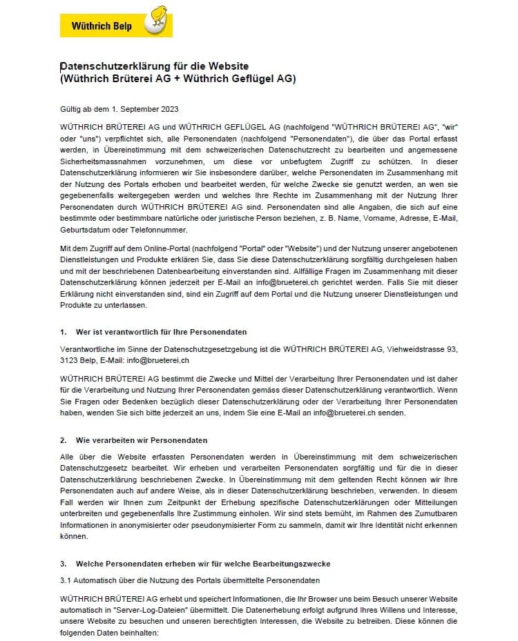 Datenschutzerklärung